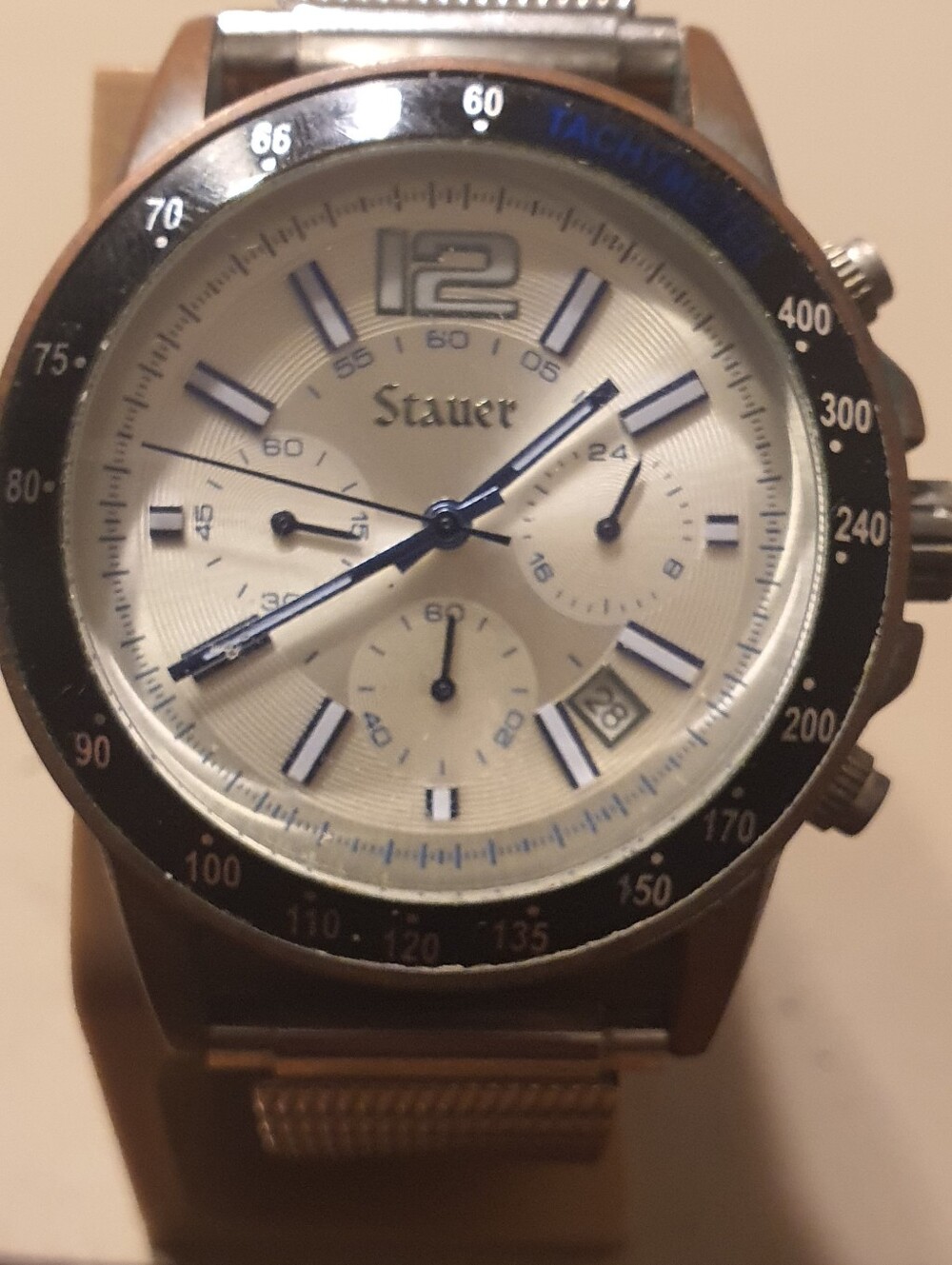 Stauer 40265 Metro Chronograph Silver/Black Stainless Steel Men's Watch w/Date